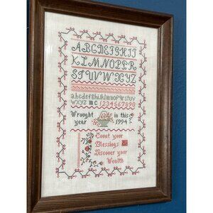 90s Vintage Cross-Stitch Sampler